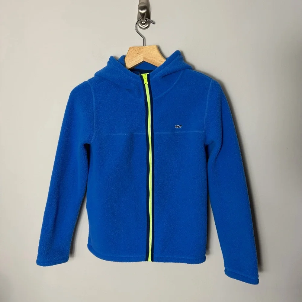Vineyard Vines Boys Kids Fleece Full Zip Hooded Hoodie Jacket Coat Blue
